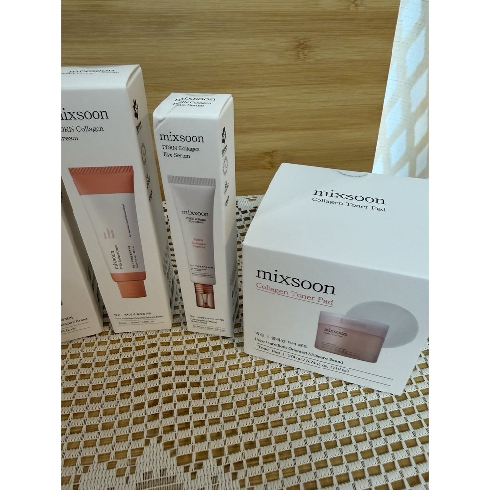 MIXSOON PDRN Collagen Cleanser, Cream, Serum & Toner Pads Skin Care Set-NEW! - Picture 4 of 11